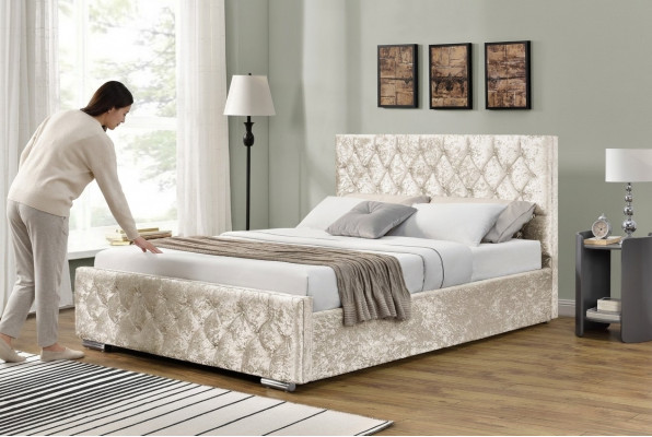 Wäisst Textil Chesterfield Bett Schlofkummer Duebelbetter Modern Bett
