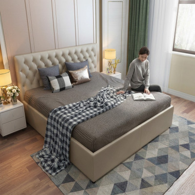 Chesterfield Designer Bett Schlofkummer Konschtlieder Gepolstert 140/160/180/200 cm
