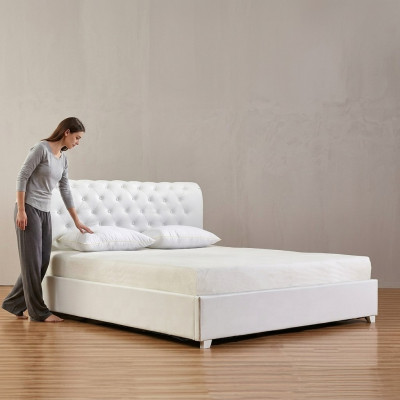 Chesterfield Designer Bett Schlofzëmmer Konschtlieder Polster 140/160/180/200 cm