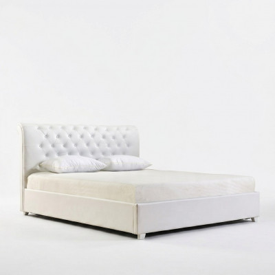 Chesterfield Designer Bett Schlofzëmmer Konschtlieder Polster 140/160/180/200 cm