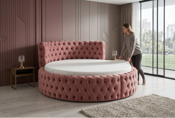 Ronn Samt Bett Chesterfield Luxus Gepolstert Ronn Better Textilstoff Hotel Nei