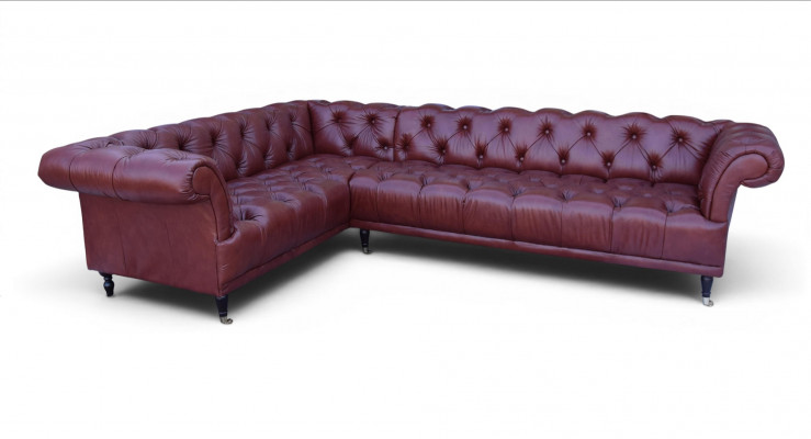 Edelt Chesterfield Sofa Eckcouch Polster Garnitur - Moosaarbecht