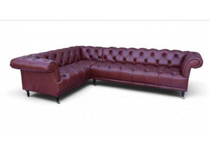 Edelt Chesterfield Sofa Eckcouch Polster Garnitur - Moosaarbecht