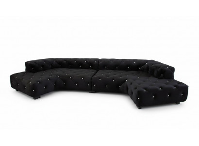 Klassesch Designer Chesterfield Samettee mat Kristallschmuck Wunnlandschaft