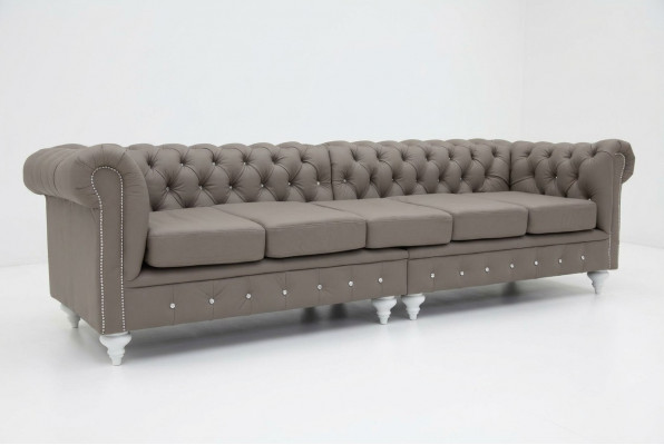 Chesterfield Sofa Couch Polster Stoff Lieder Couchen Polster Garnitur 5 Sëtzplazen