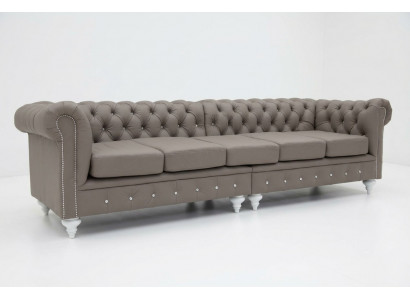 Chesterfield Sofa Couch Polster Stoff Lieder Couchen Polster Garnitur 5 Sëtzplazen