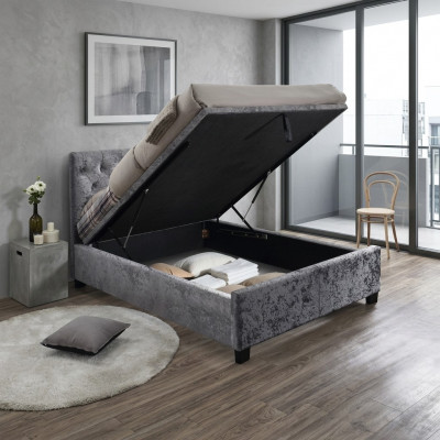 Chesterfield Designer Bett Schlofzëmmer Textil Lieder Polster 140/160/180/200 cm