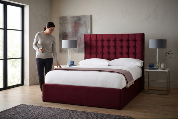 Rout Luxus Samettexteg Bett Duebel Design Chesterfield 160x200cm Better Nei