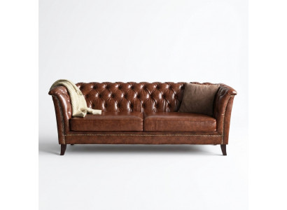 Chesterfield Lieder Polster Design Sofa Luxus Couch Klassesch Sofa 2 Sëtz nei