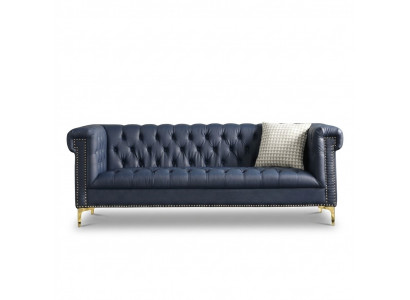Englesche Stil Miwwelen Chesterfield Dräisëtzer Couch Rousa Turkis 3er Blo Sofa