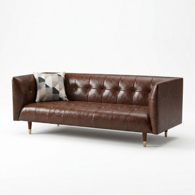 Brongen Chesterfield Luxus 3-Sëtz Lieder Wunnzëmmer Sofa