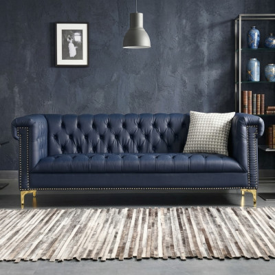 Chesterfield Lieder Polster Design Sofa Luxus Couch Klassesch Sofa 3-Sëtzer Nei