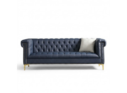 Chesterfield Lieder Polster Design Sofa Luxus Couch Klassesch Sofa 3-Sëtzer Nei