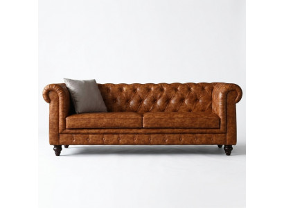 Chesterfield Liederpolster Design Sofa Luxus Canapé Klassesch Sofa 3 Sëtzer Nei