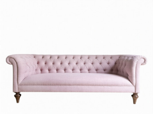Chesterfield Textil Polster Design Canapé Luxus Couch Klassesch Canapé 3 Sëtzer Nei