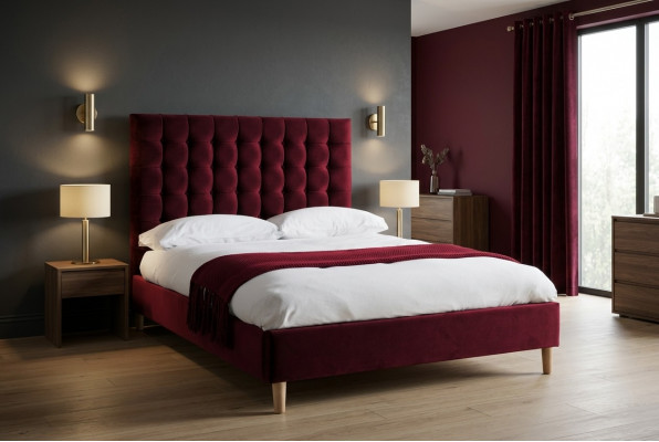 Rout Luxus Samt Textil Bett Doppel Design Chesterfield 180x200cm Better Nei