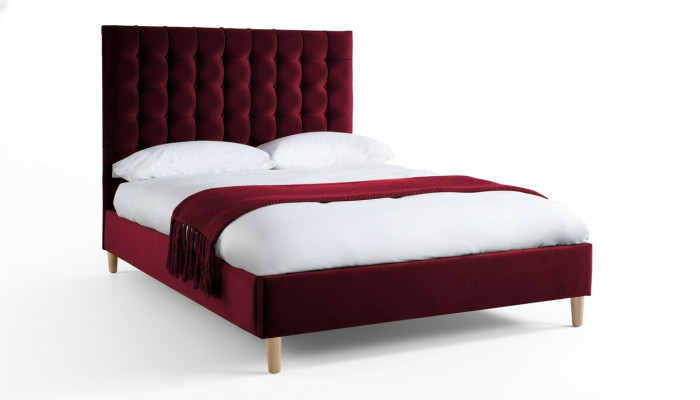 Rout Luxus Samtt Textile Bett Duebel Design Chesterfield Klassesch Betten Nei