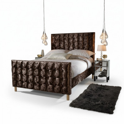 Chesterfield Bett Polsterbett Duebelbett Better Grouss XXL Designer Luxus Bett Samett