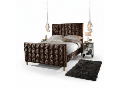 Chesterfield Bett Polsterbett Duebelbett Better Grouss XXL Designer Luxus Bett Samett