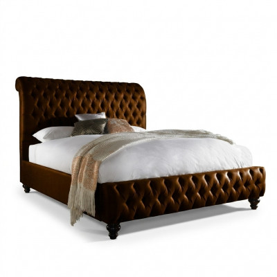 Designer brongen Chesterfield gepolstert Bett Luxus Schlofkummer Duebelbett
