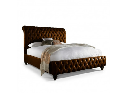Designer brongen Chesterfield gepolstert Bett Luxus Schlofkummer Duebelbett