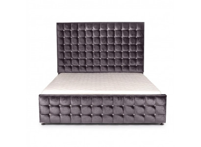 Designer schwaarzt Chesterfield Bett mat Kristallsteng Luxus Miwwelen
