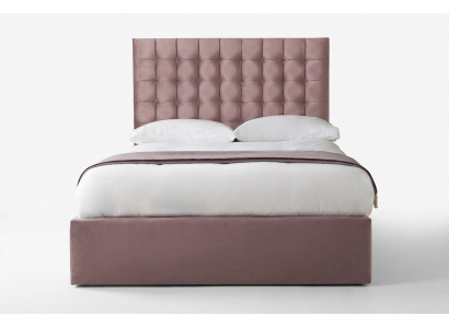Rosa Designer Chesterfield Duebelbett Designer Schlofzëmmer Bett