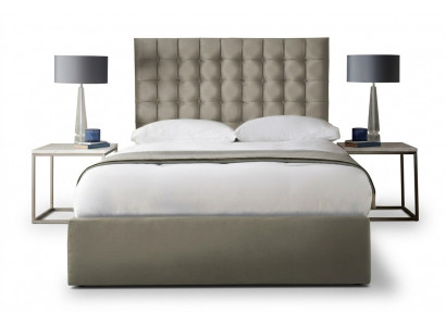 Modernen hellbeige Chesterfield Duebelbett Designer Schlofkummer Bett