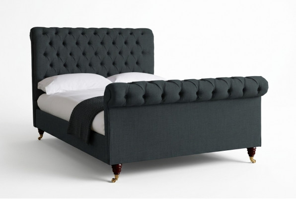 Chesterfield Design Polster Englescht Duebelbett Schwaarz 140/160/180x200 Better