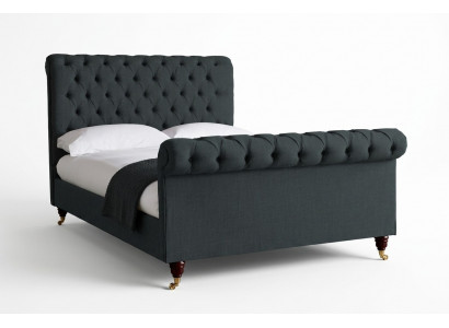 Chesterfield Design Polster Englescht Duebelbett Schwaarz 140/160/180x200 Better