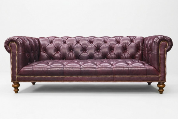 Brongen Chesterfield 3-Sëtz Sofa Lieder Sofa Canapé Polster Miwwelen