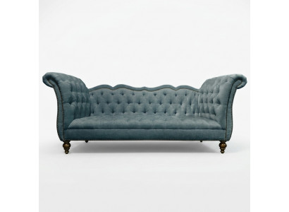 Englesche Luxus Canapé Chesterfield Faarweg Textil Cauch Türkis Blo Gréng Couchën