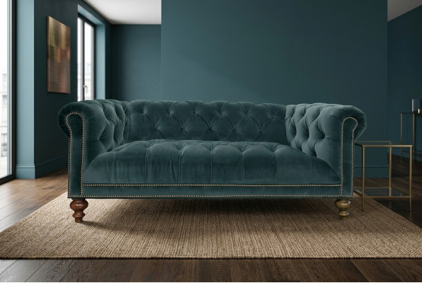 Klassesch Chesterfield Sofagarnitur Sofa Couch Polster 3+2+1 Sëtz Textil