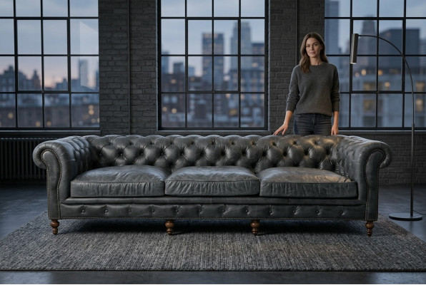 Chesterfield Sofa-Garnitur Sofa Couch Polster 321 Sëtzer Lieder Couchen