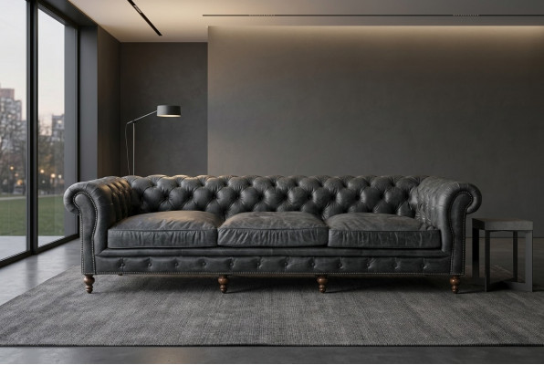 Chesterfield Sofa-Garnitur Sofa Couch Polster 321 Sëtzer Lieder Couchen