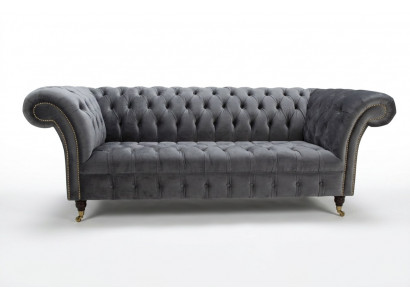 Moderne Chesterfield gro 3-Sëtzer Stilvolle Wunnzëmmer 3er Couch