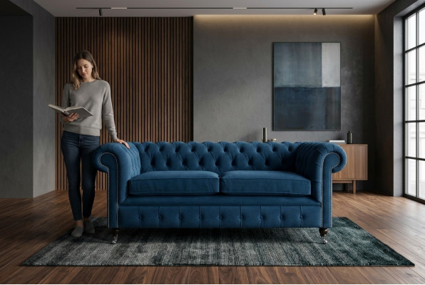 Bloen Luxuspolster Chesterfield-Däiersetzer-Designer-3er-Couch