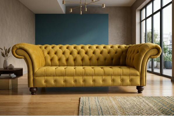 Textil Sofa 3 Plaz Sofas Polster Sofas Design Luxus Canapé Miwwelen Dräisëtzer Nei