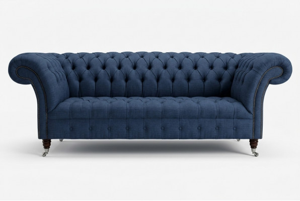 Blo Textil Chesterfield 4-Sëtz Designer Polstersofa