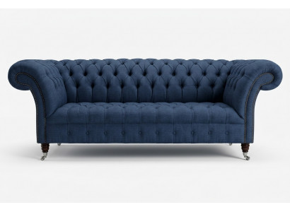 Blo Textil Chesterfield 4-Sëtz Designer Polstersofa