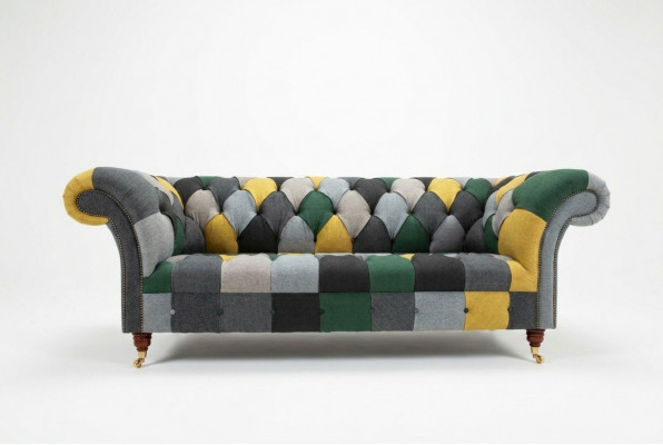 Däitsch: Dräisëtzer Canapé Mat Polster Design Sofa 3 Sëtz Sofas Zëmmer Miwwelen Gréng Modern