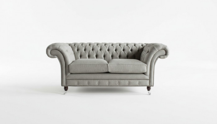 Sofa Couch Polster Design Sëtz Sofen Zëmmer Miwwelen Lieder 2er Modern Griis Stoff