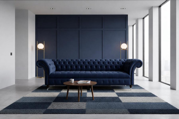 Chesterfield Sofa Samt Véiersëtzer Design Sofae Stuffen Diwan Couch Samt 265cm