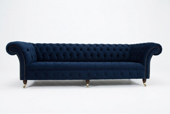 Chesterfield Sofa Samt Véiersëtzer Design Sofae Stuffen Diwan Couch Samt 265cm