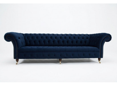 Chesterfield Sofa Samt Véiersëtzer Design Sofae Stuffen Diwan Couch Samt 265cm