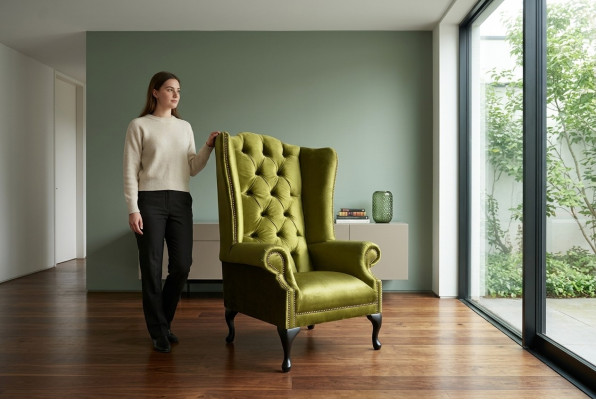 Lounge Oueren Fotell Club Designer Miwwelen Fernseesofa Stull Samt Polster Sëtz Neu