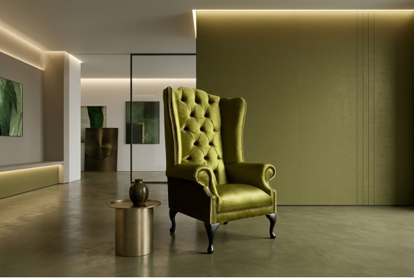 Lounge Oueren Fotell Club Designer Miwwelen Fernseesofa Stull Samt Polster Sëtz Neu