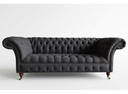 Groue Chesterfield Dräisëtzer Luxus Wunnzëmmer 3er Sofa