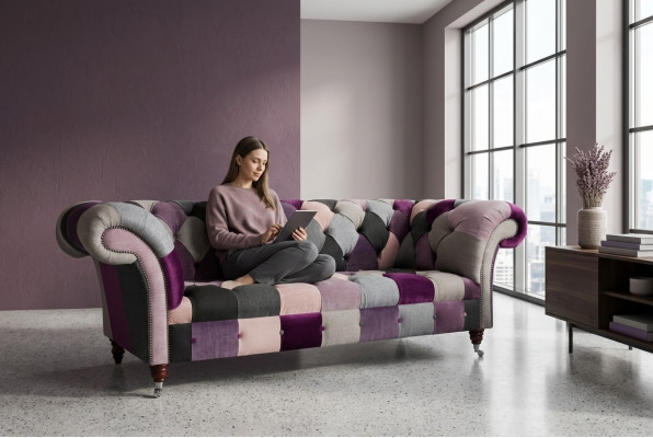 Chesterfield Sofa 3 Sëtzer Polster Designer Couchen Sofasen Garnitur Dräisëtzer