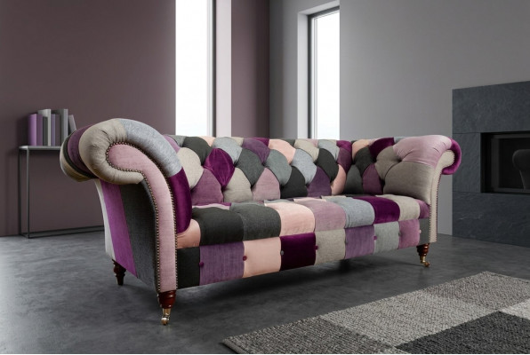 Chesterfield Sofa 3 Sëtzer Polster Designer Couchen Sofasen Garnitur Dräisëtzer